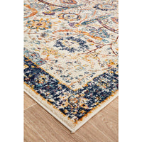 Jotunheim Ivory Multi Navy Border Transitional Designer Rug - Rugs Of Beauty - 10