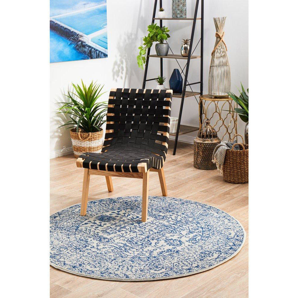 Nysa Blue Beige Transitional Round Designer Rug - Rugs Of Beauty - 3