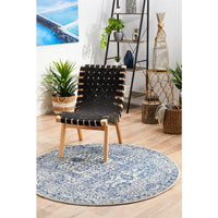 Nysa Blue Beige Transitional Round Designer Rug - Rugs Of Beauty - 3