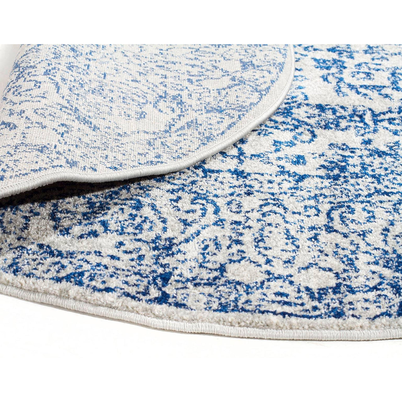 Nysa Blue Beige Transitional Round Designer Rug - Rugs Of Beauty - 11