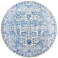 Nysa Blue Beige Transitional Round Designer Rug - Rugs Of Beauty - 1