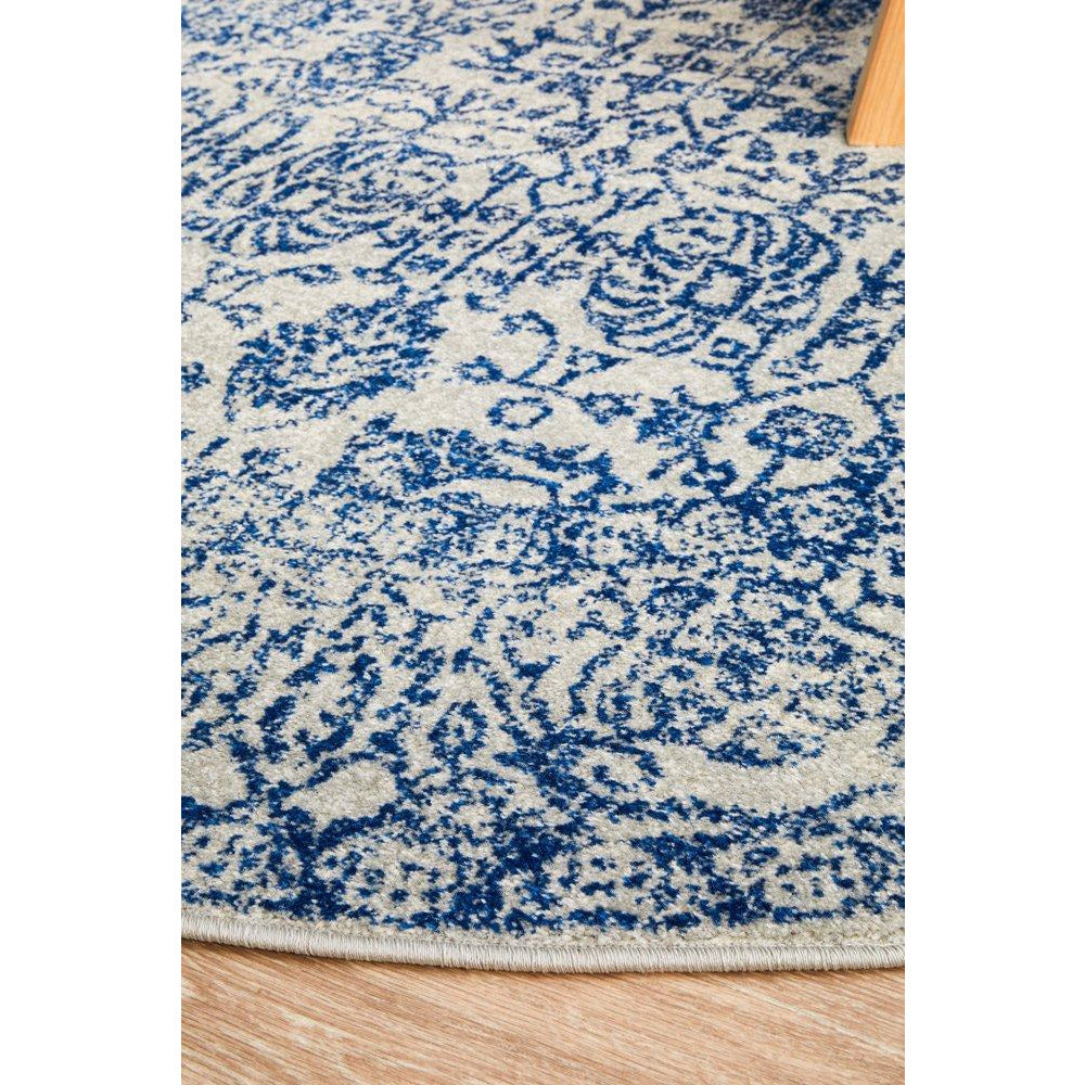 Nysa Blue Beige Transitional Round Designer Rug - Rugs Of Beauty - 8