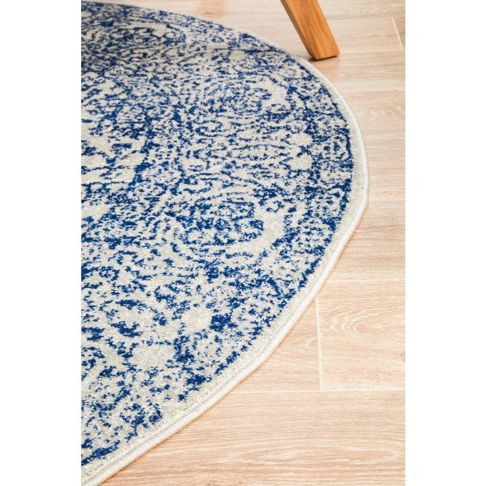 Nysa Blue Beige Transitional Round Designer Rug - Rugs Of Beauty - 7