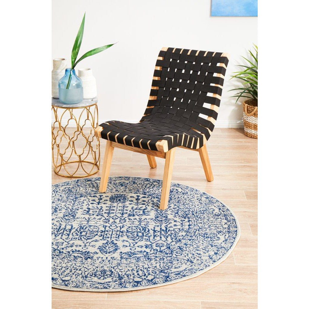 Nysa Blue Beige Transitional Round Designer Rug - Rugs Of Beauty - 2