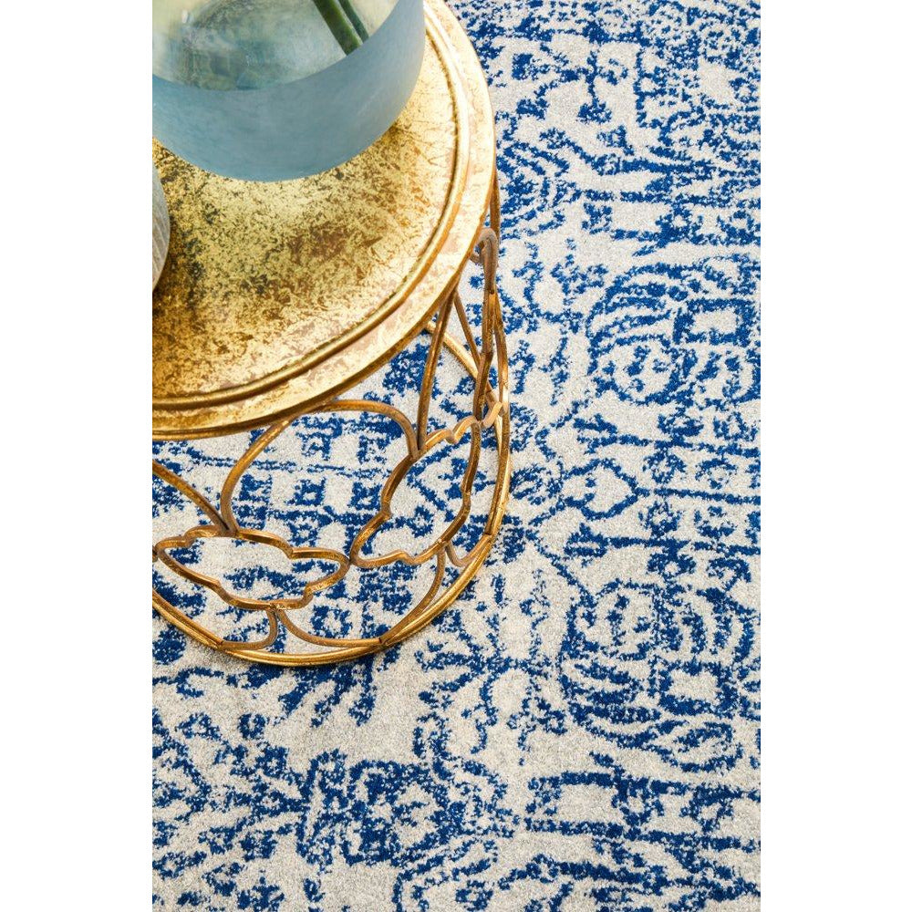 Nysa Blue Beige Transitional Round Designer Rug - Rugs Of Beauty - 5