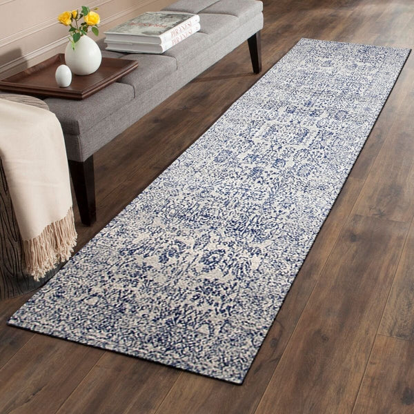Nysa Blue Beige Transitional Designer Runner Rug - Rugs Of Beauty - 2