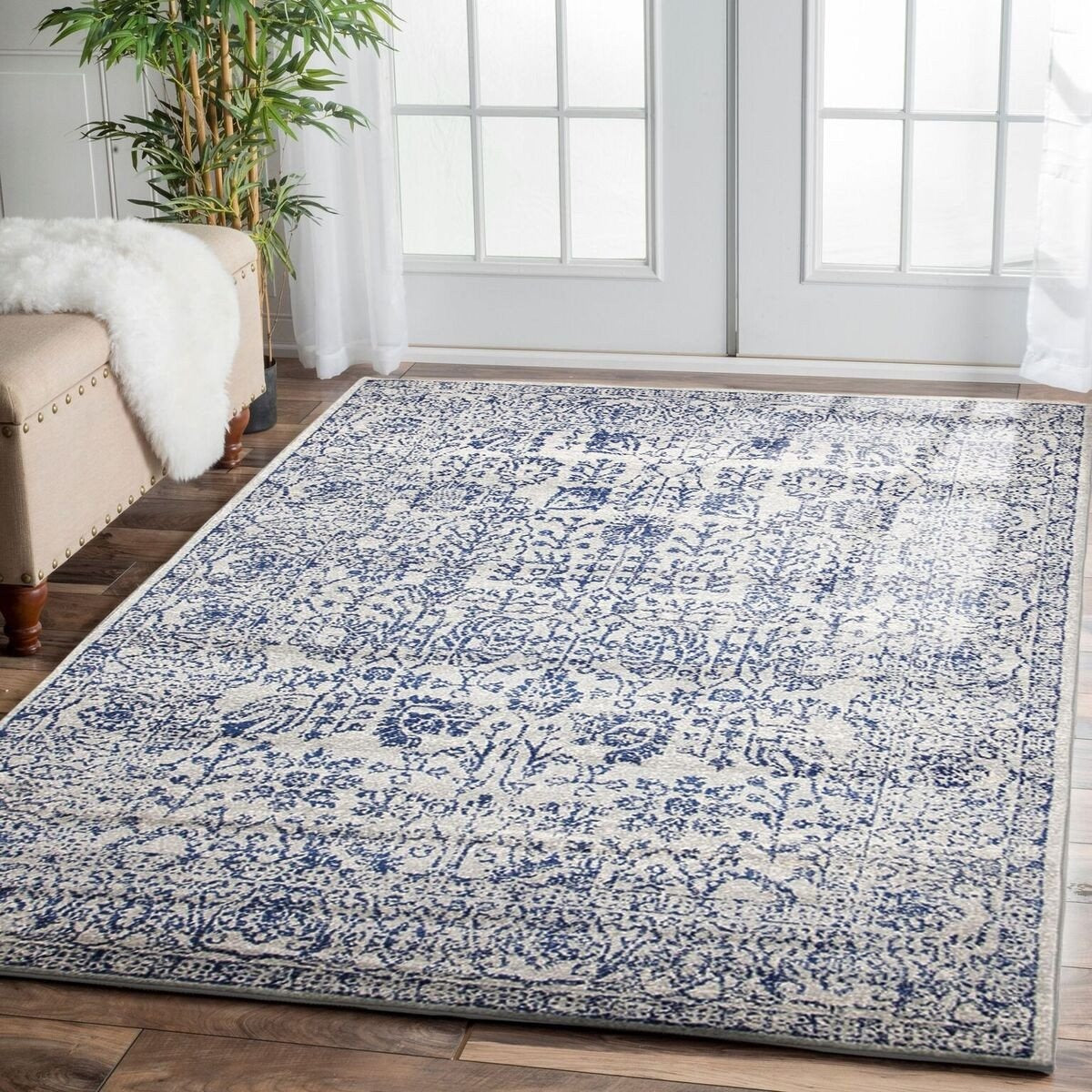 Nysa Blue Beige Transitional Designer Rug - Rugs Of Beauty - 8