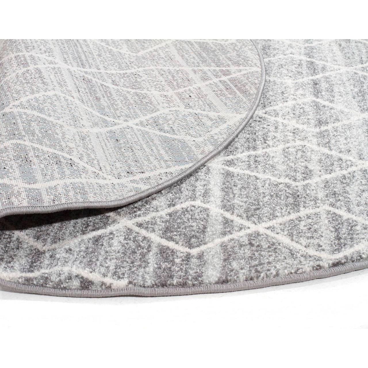 Amirtha Transitional Grey Patterned Round Designer Rug - Rugs Of Beauty - 11