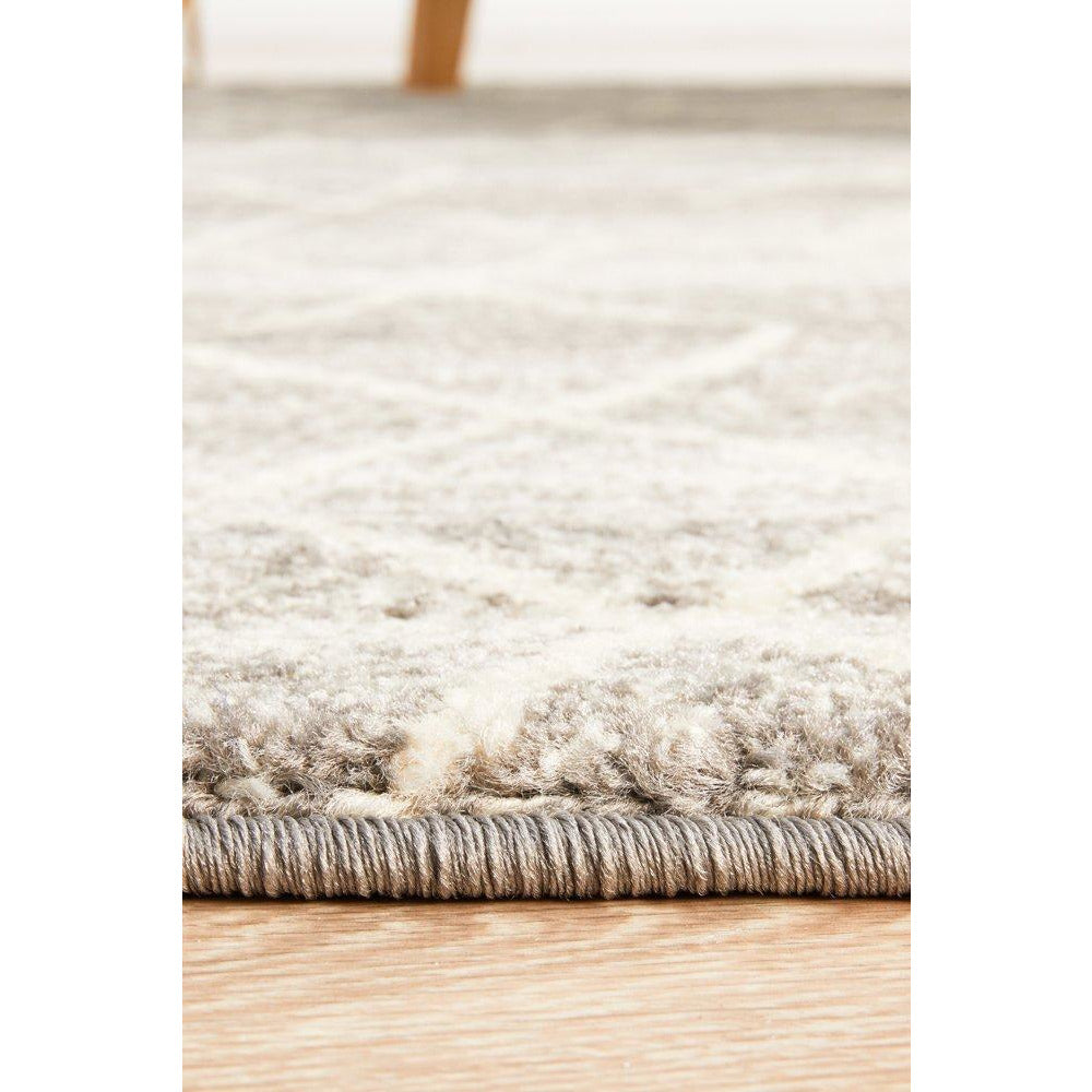 Amirtha Transitional Grey Patterned Round Designer Rug - Rugs Of Beauty - 7