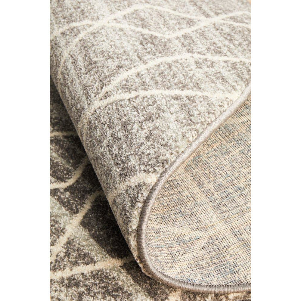 Amirtha Transitional Grey Patterned Round Designer Rug - Rugs Of Beauty - 12