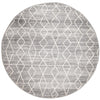 Amirtha Transitional Grey Patterned Round Designer Rug - Rugs Of Beauty - 1