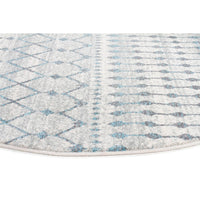 Exeter Blue Grey Beige Patterned Transitional Designer Round Rug - Rugs Of Beauty - 10