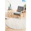 Exeter Blue Grey Beige Patterned Transitional Designer Round Rug - Rugs Of Beauty - 4