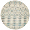 Exeter Blue Grey Beige Patterned Transitional Designer Round Rug - Rugs Of Beauty - 1