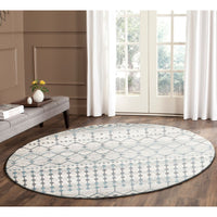 Exeter Blue Grey Beige Patterned Transitional Designer Round Rug - Rugs Of Beauty - 9