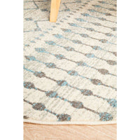 Exeter Blue Grey Beige Patterned Transitional Designer Round Rug - Rugs Of Beauty - 7