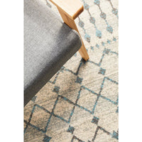 Exeter Blue Grey Beige Patterned Transitional Designer Round Rug - Rugs Of Beauty - 5