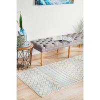 Exeter Blue Grey Beige Patterned Transitional Designer Runner Rug - Rugs Of Beauty - 3