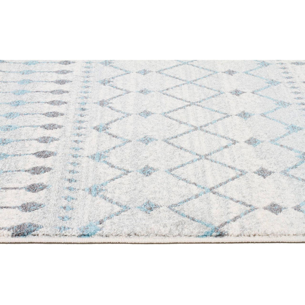 Exeter Blue Grey Beige Patterned Transitional Designer Runner Rug - Rugs Of Beauty - 11