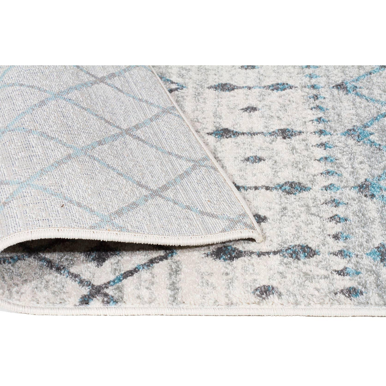 Exeter Blue Grey Beige Patterned Transitional Designer Runner Rug - Rugs Of Beauty - 13