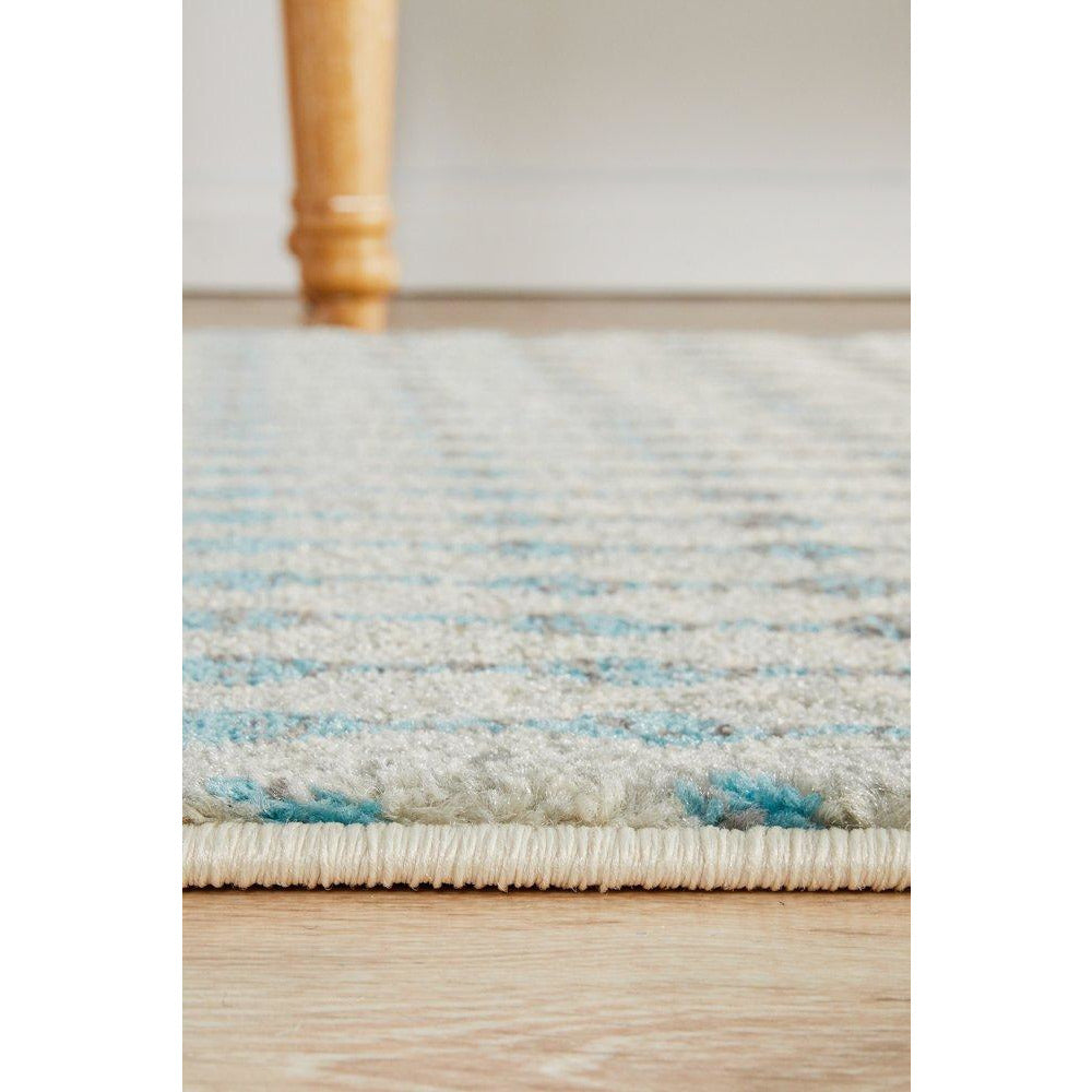 Exeter Blue Grey Beige Patterned Transitional Designer Runner Rug - Rugs Of Beauty - 5