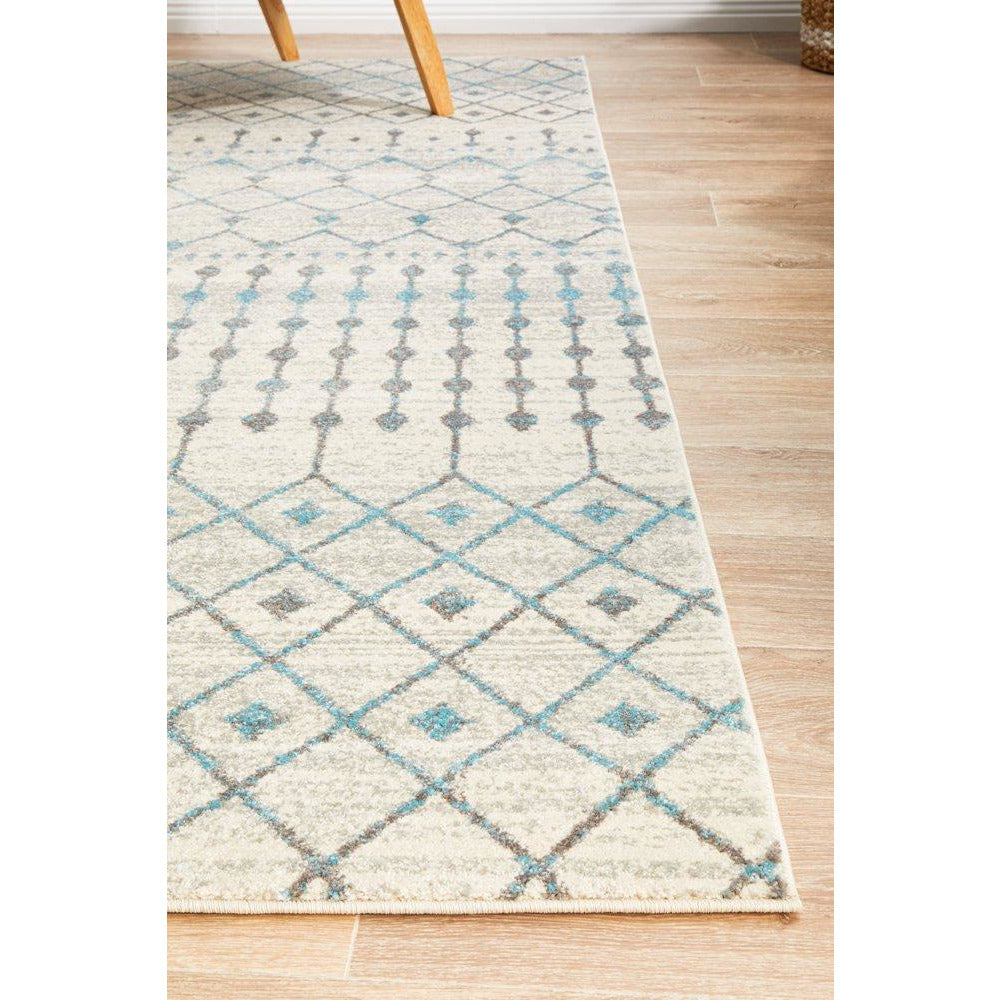 Exeter Blue Grey Beige Patterned Transitional Designer Rug - Rugs Of Beauty - 7