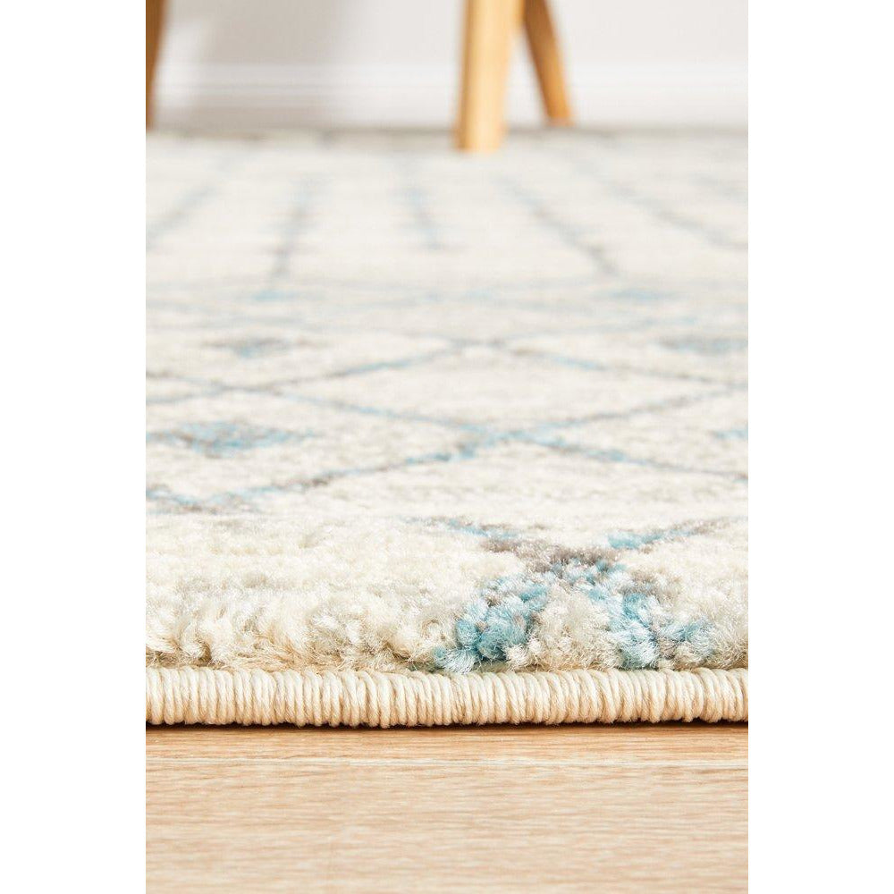 Exeter Blue Grey Beige Patterned Transitional Designer Rug - Rugs Of Beauty - 6
