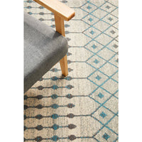 Exeter Blue Grey Beige Patterned Transitional Designer Rug - Rugs Of Beauty - 5