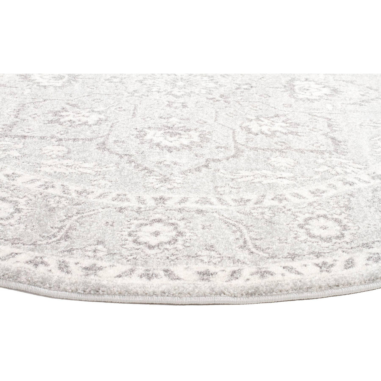 Lemuria Silver Grey Transitional Designer Round Rug - Rugs Of Beauty - 8