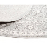 Lemuria Silver Grey Transitional Designer Round Rug - Rugs Of Beauty - 9