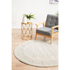 Lemuria Silver Grey Transitional Designer Round Rug - Rugs Of Beauty - 3