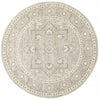 Lemuria Silver Grey Transitional Designer Round Rug - Rugs Of Beauty - 1