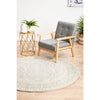 Lemuria Silver Grey Transitional Designer Round Rug - Rugs Of Beauty - 2