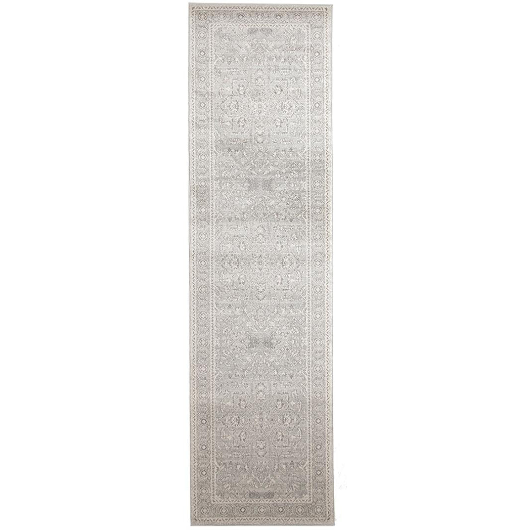 Lemuria Silver Grey Transitional Designer Runner Rug - Rugs Of Beauty - 1