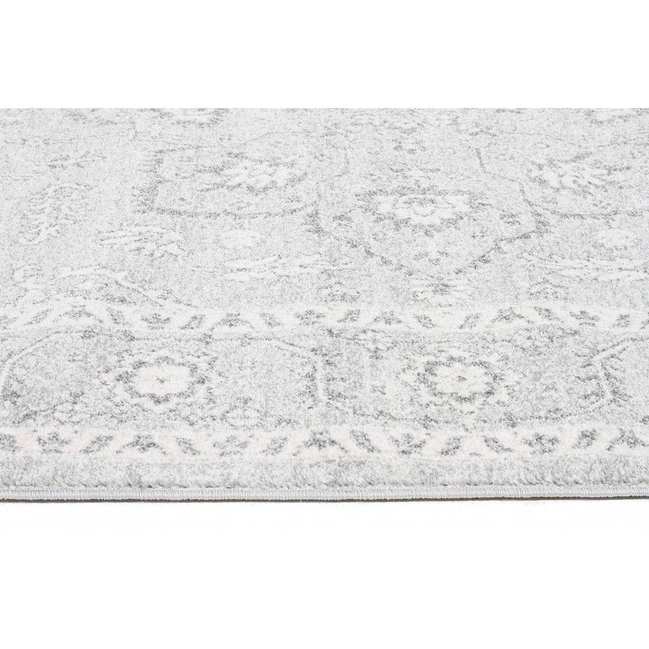 Lemuria Silver Grey Transitional Designer Runner Rug - Rugs Of Beauty - 9