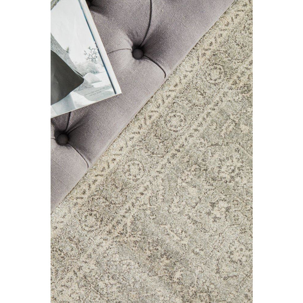 Lemuria Silver Grey Transitional Designer Runner Rug - Rugs Of Beauty - 6