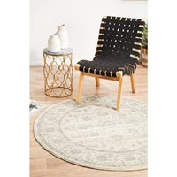 Reynes Transitional Beige Light Grey Round Designer Rug - Rugs Of Beauty - 4