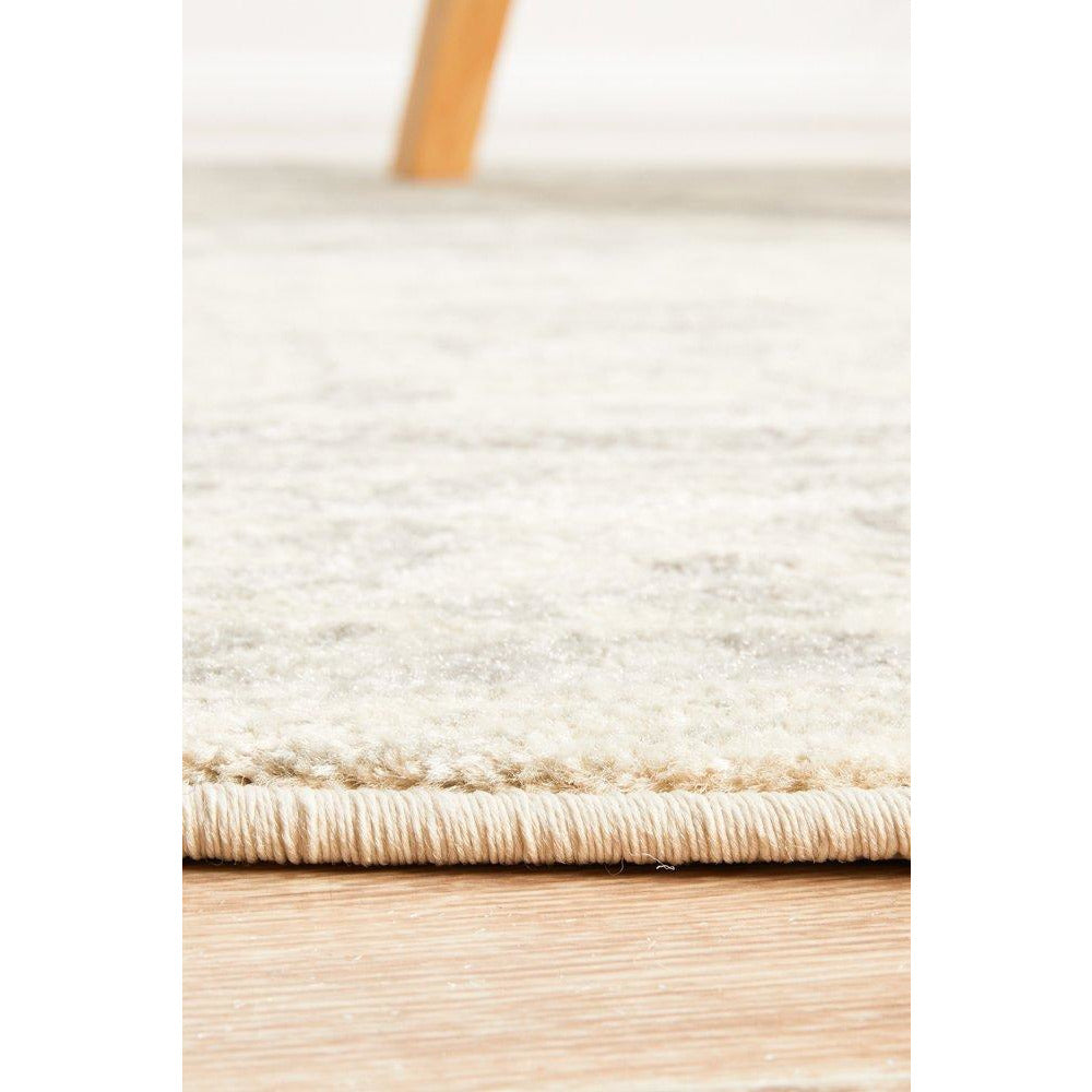 Reynes Transitional Beige Light Grey Round Designer Rug - Rugs Of Beauty - 6