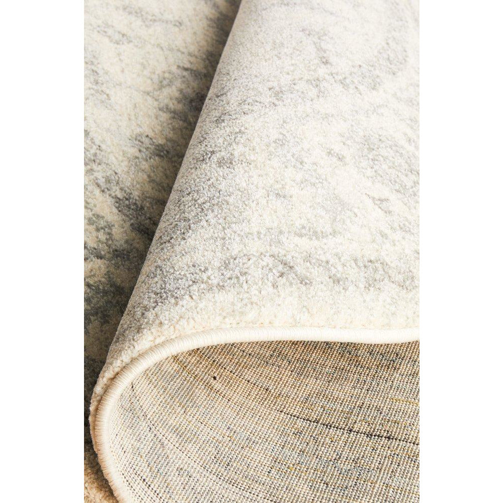 Reynes Transitional Beige Light Grey Round Designer Rug - Rugs Of Beauty - 11