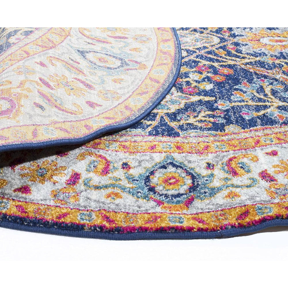 Orbit Multi Coloured Transitional Designer Round Rug - Rugs Of Beauty - 11