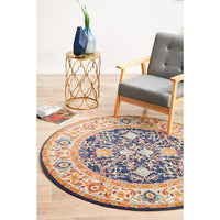 Orbit Multi Coloured Transitional Designer Round Rug - Rugs Of Beauty - 2