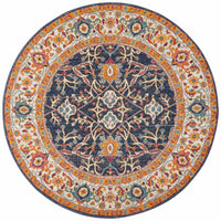 Orbit Multi Coloured Transitional Designer Round Rug - Rugs Of Beauty - 1