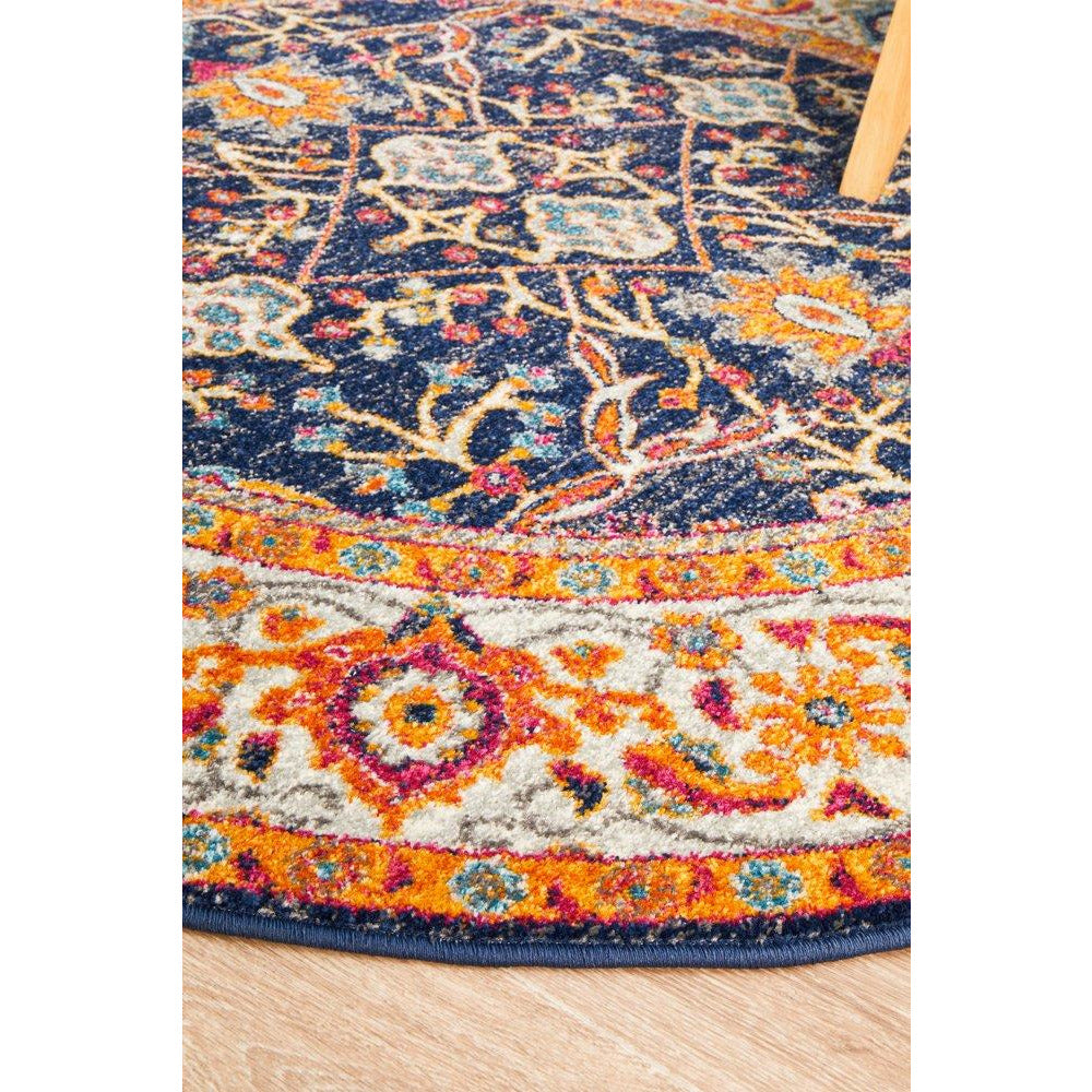 Orbit Multi Coloured Transitional Designer Round Rug - Rugs Of Beauty - 9