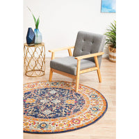 Orbit Multi Coloured Transitional Designer Round Rug - Rugs Of Beauty - 4