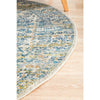 Horus Silver Grey Blue Rust Transitional Patterned Designer Round Rug - Rugs Of Beauty - 7