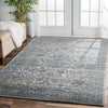 Horus Silver Grey Blue Rust Transitional Patterned Designer Rug - Rugs Of Beauty - 6