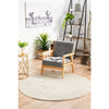 Dacca Transitional Grey Beige Designer Round Rug - Rugs Of Beauty - 3