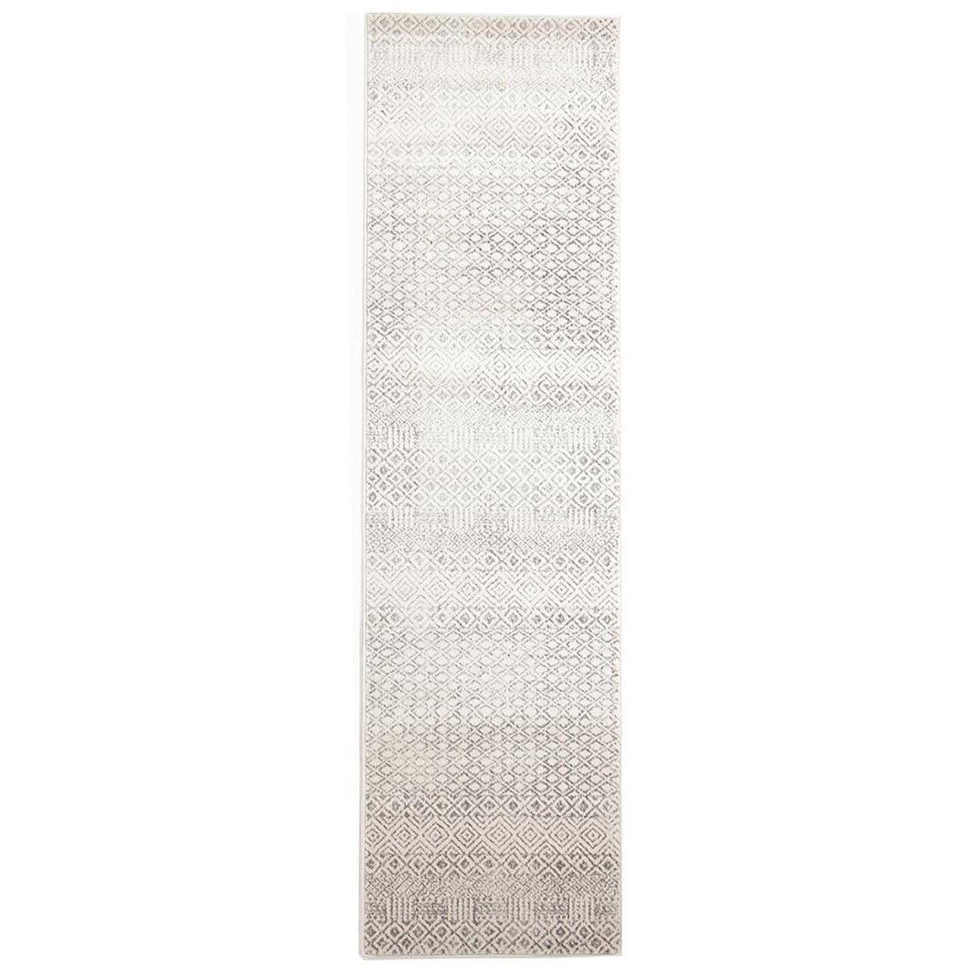 Dacca Transitional Grey Beige Designer Runner Rug - Rugs Of Beauty - 1