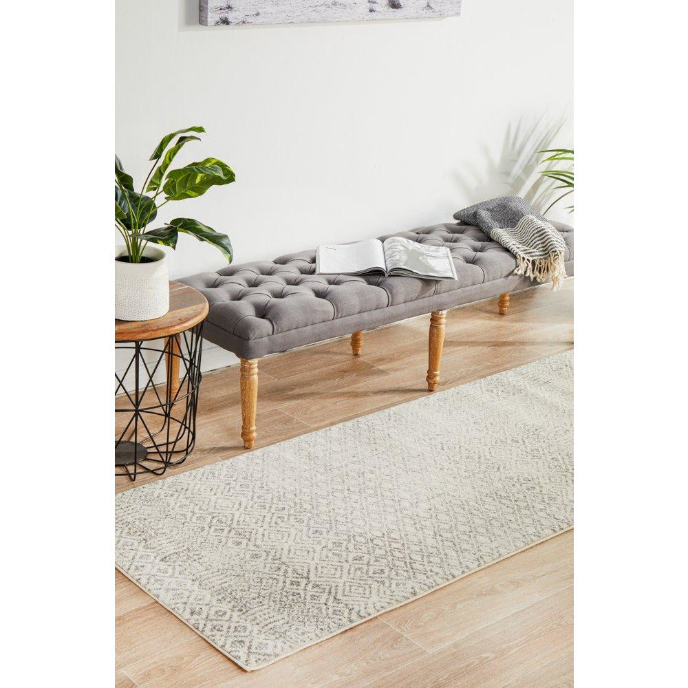 Dacca Transitional Grey Beige Designer Runner Rug - Rugs Of Beauty - 3