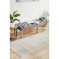 Dacca Transitional Grey Beige Designer Runner Rug - Rugs Of Beauty - 3